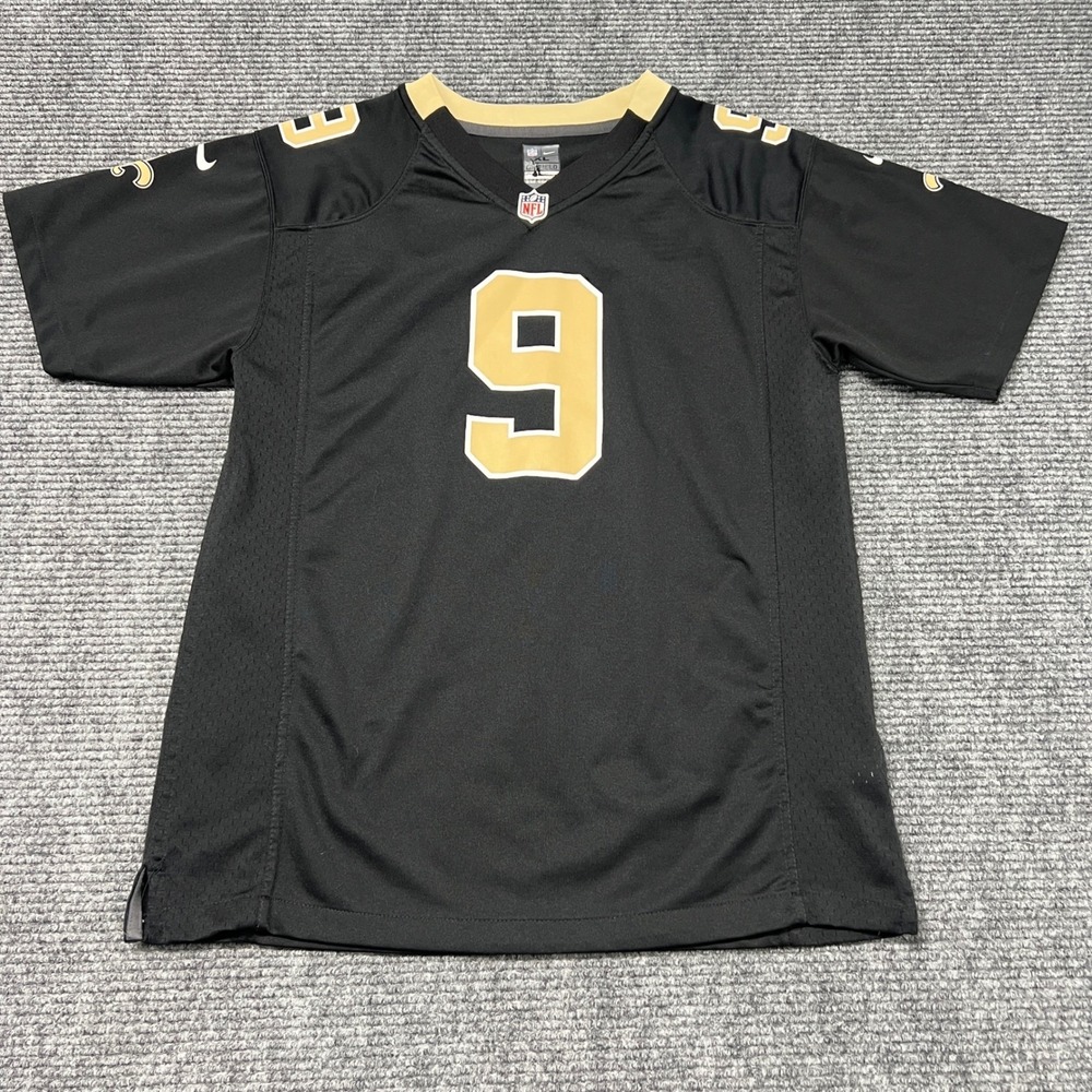 Nike New Orleans Saints Drew Brees 9 On Field Jersey Boys XL 18-20 Black Gold